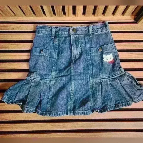 Gymboree Other - Gymboree Girls' Denim Skirt with Cat Embroidery- Size 10